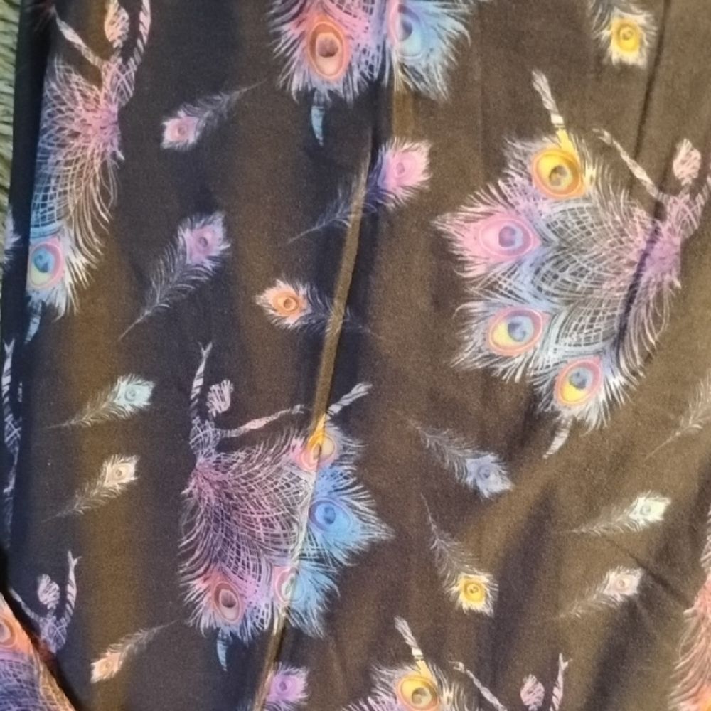Leggings Depot Multicolor Peacock Feather Jeggings - Picture 2 of 2